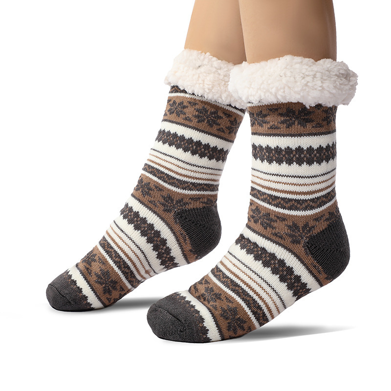 🔥Early Christmas SALE🔥Ultra-thick Cashmere Slipper Home Socks-snowflake