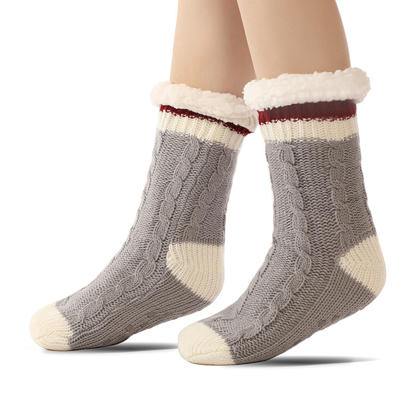 🔥Early Christmas SALE🔥Ultra-thick Cashmere Slipper Home Socks-stripe