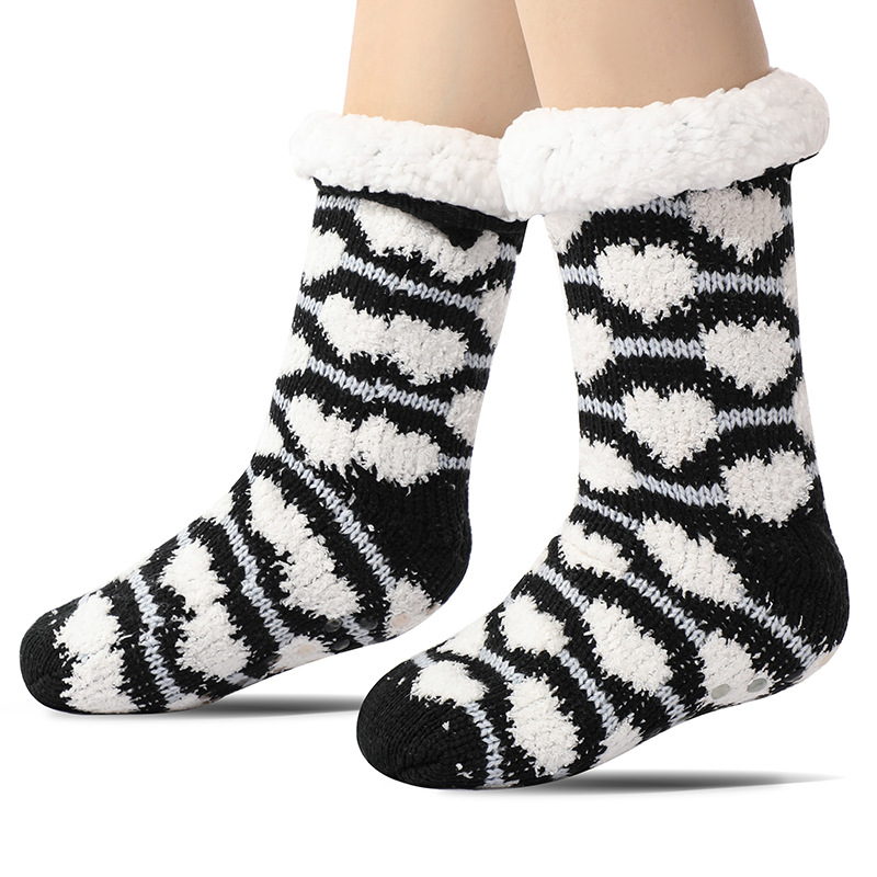 🔥Early Christmas SALE🔥Ultra-thick Cashmere Slipper Home Socks-Heart pattern