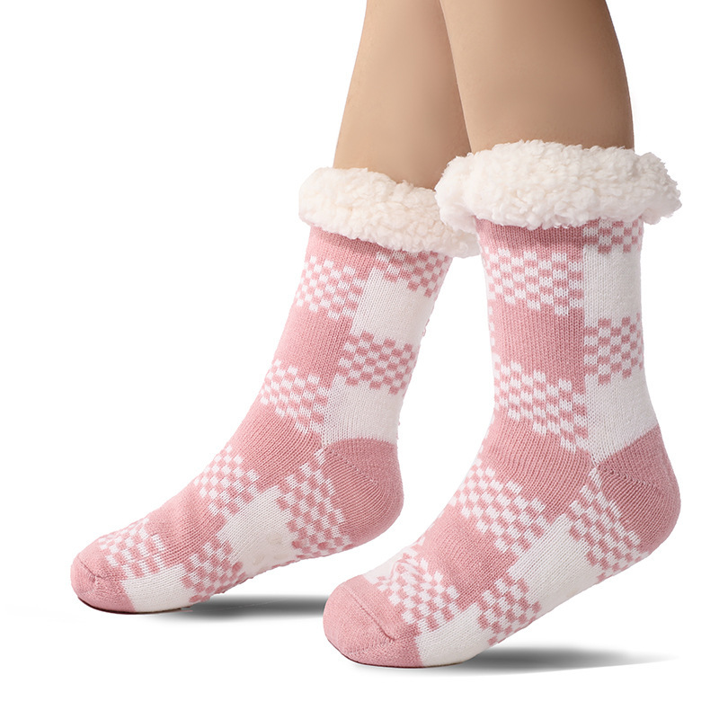 🔥Early Christmas SALE🔥Ultra-thick Cashmere Slipper Home Socks-Plaid pattern