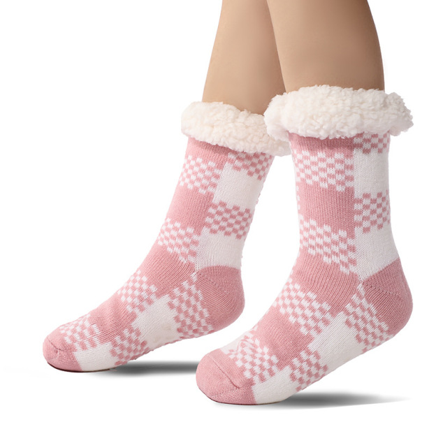 🔥Early Christmas SALE🔥Ultra-thick Cashmere Slipper Home Socks-Plaid pattern