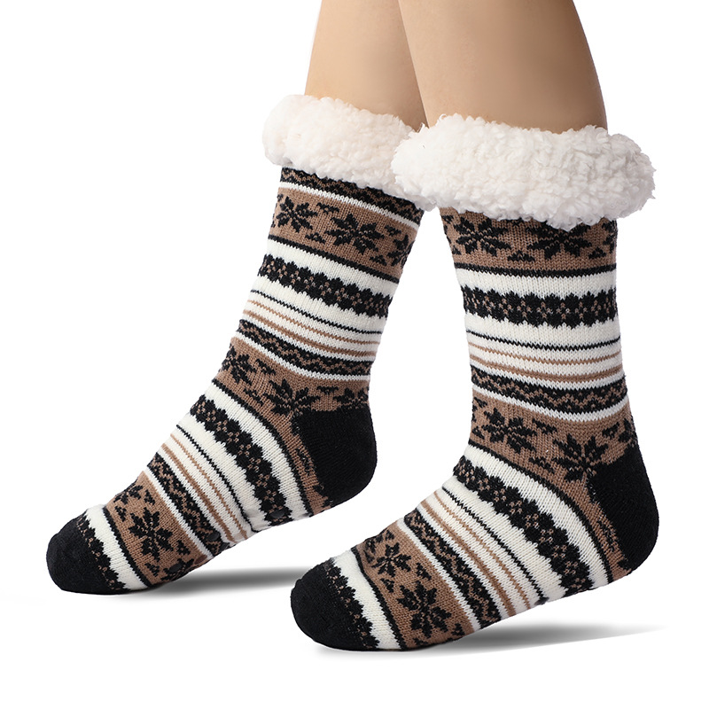 🔥Early Christmas SALE🔥Ultra-thick Cashmere Slipper Home Socks-snowflake
