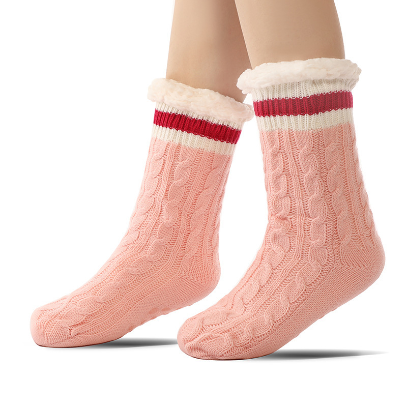 🔥Early Christmas SALE🔥Ultra-thick Cashmere Slipper Home Socks-stripe