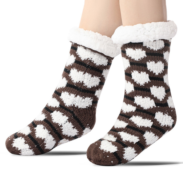 🔥Early Christmas SALE🔥Ultra-thick Cashmere Slipper Home Socks-Heart pattern