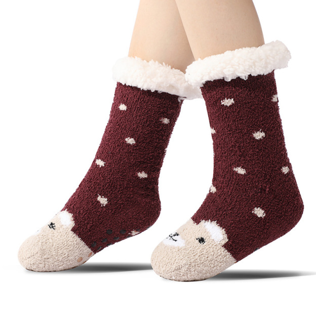 🔥Early Christmas SALE🔥Ultra-thick Cashmere Slipper Home Socks-Love Dots