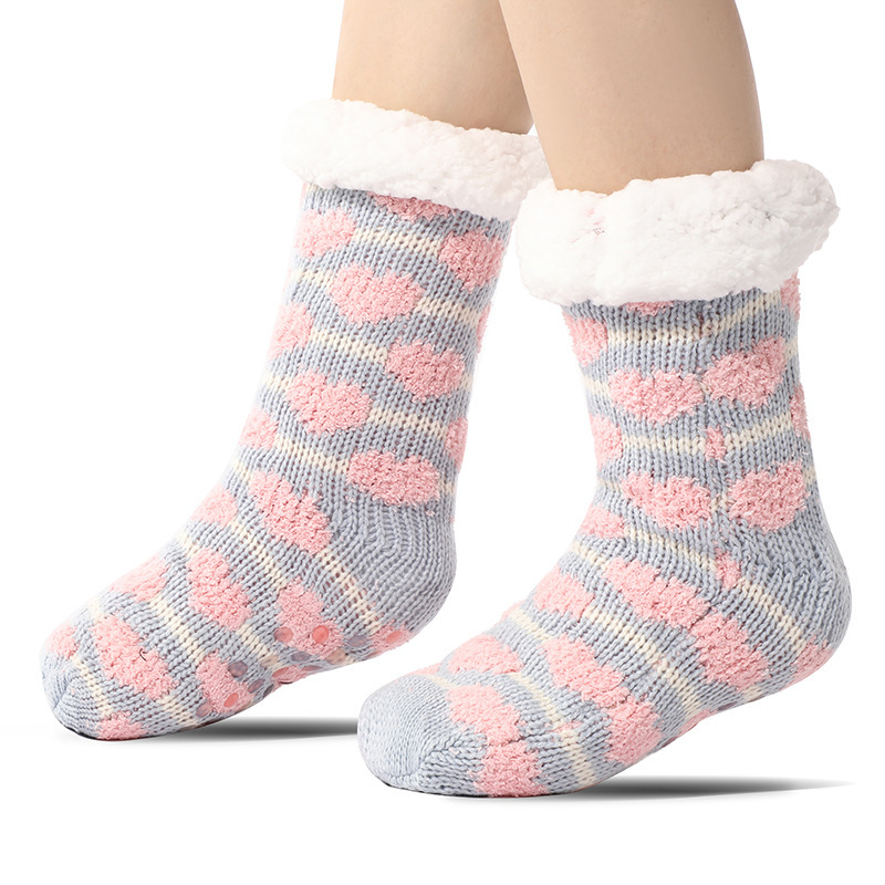 🔥Early Christmas SALE🔥Ultra-thick Cashmere Slipper Home Socks-Heart pattern