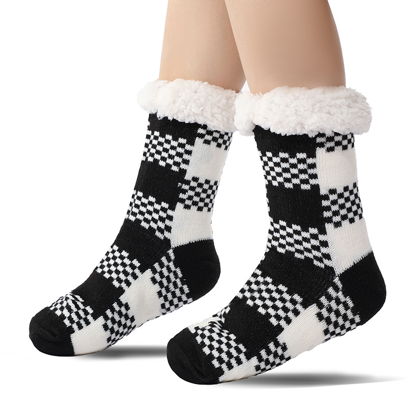 🔥Early Christmas SALE🔥Ultra-thick Cashmere Slipper Home Socks-Plaid pattern