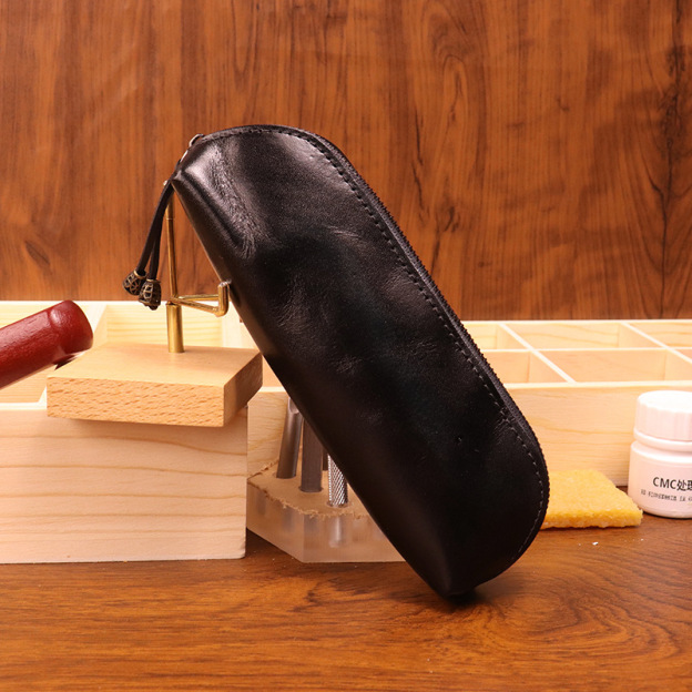 New top layer cowhide pencil case glasses storage bag