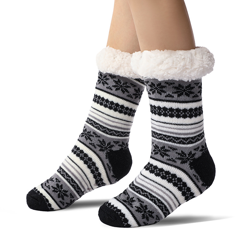 🔥Early Christmas SALE🔥Ultra-thick Cashmere Slipper Home Socks-snowflake
