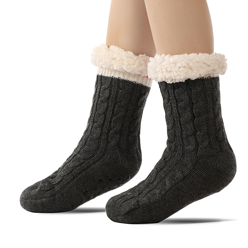 🔥Early Christmas SALE🔥Ultra-thick Cashmere Slipper Home Socks-stripe