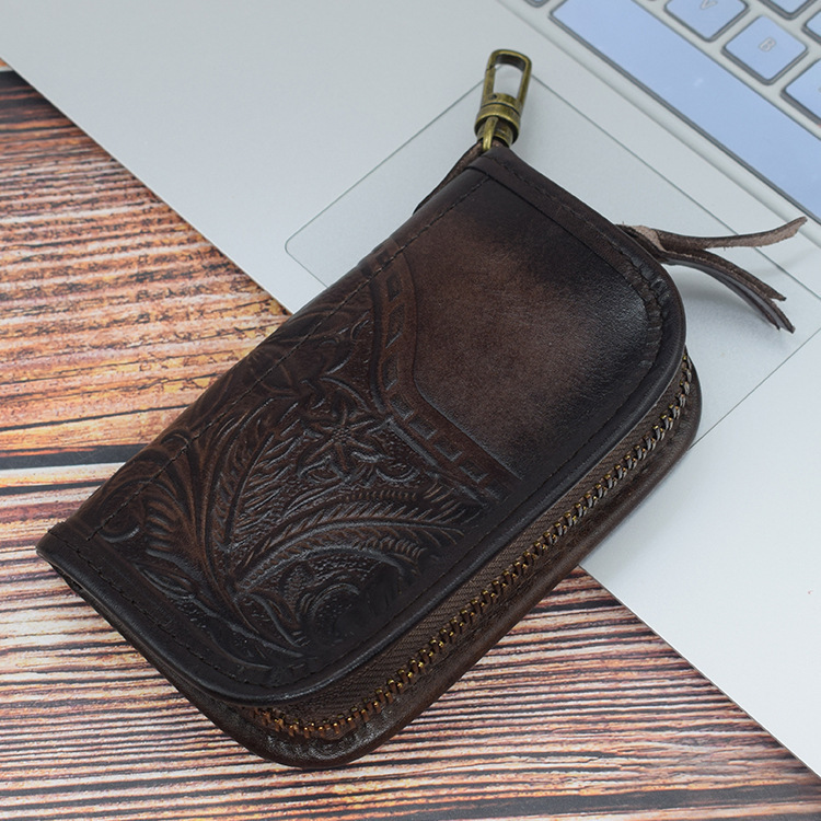 American style hand-embossed key bag