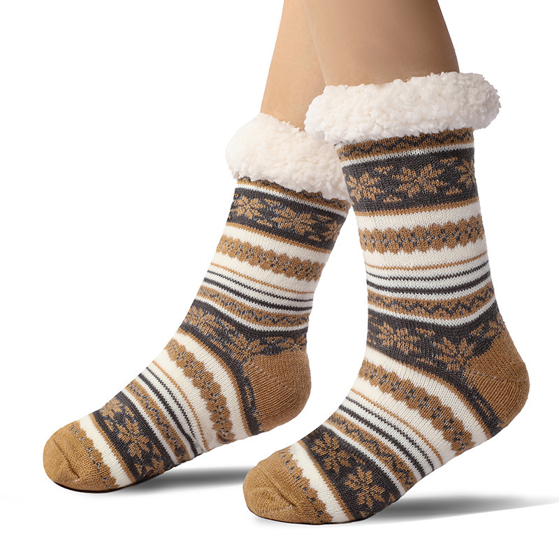 🔥Early Christmas SALE🔥Ultra-thick Cashmere Slipper Home Socks-snowflake