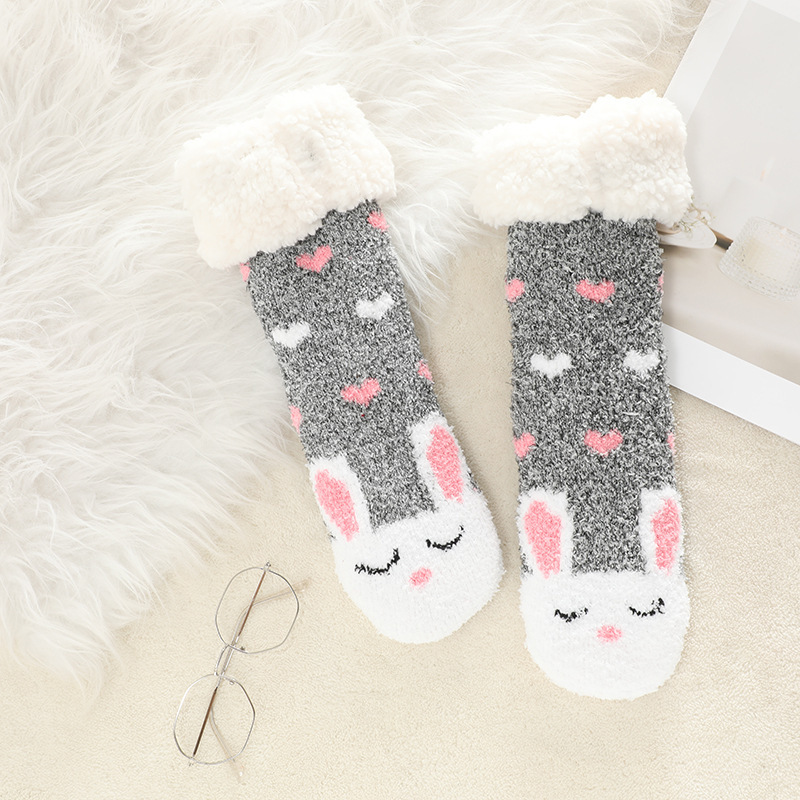 🔥Early Christmas SALE🔥Ultra-thick Cashmere Slipper Home Socks-Love Dots