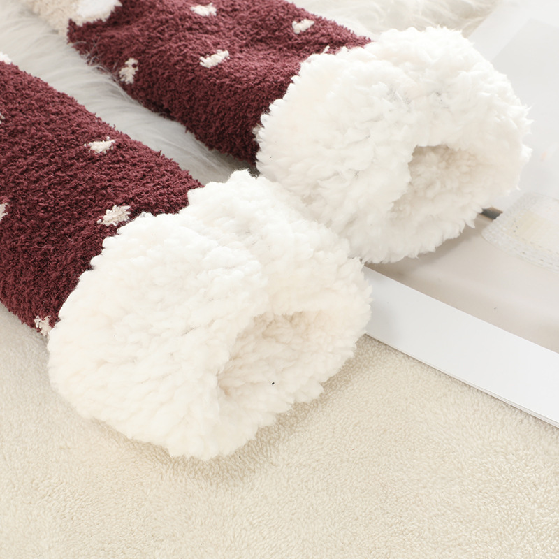 🔥Early Christmas SALE🔥Ultra-thick Cashmere Slipper Home Socks-Love Dots