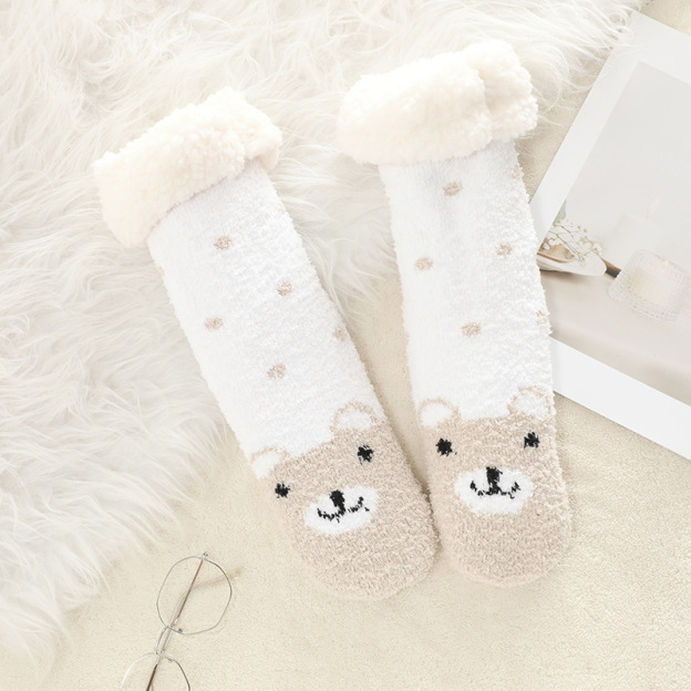 🔥Early Christmas SALE🔥Ultra-thick Cashmere Slipper Home Socks-Love Dots