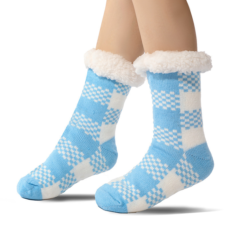 🔥Early Christmas SALE🔥Ultra-thick Cashmere Slipper Home Socks-Plaid pattern