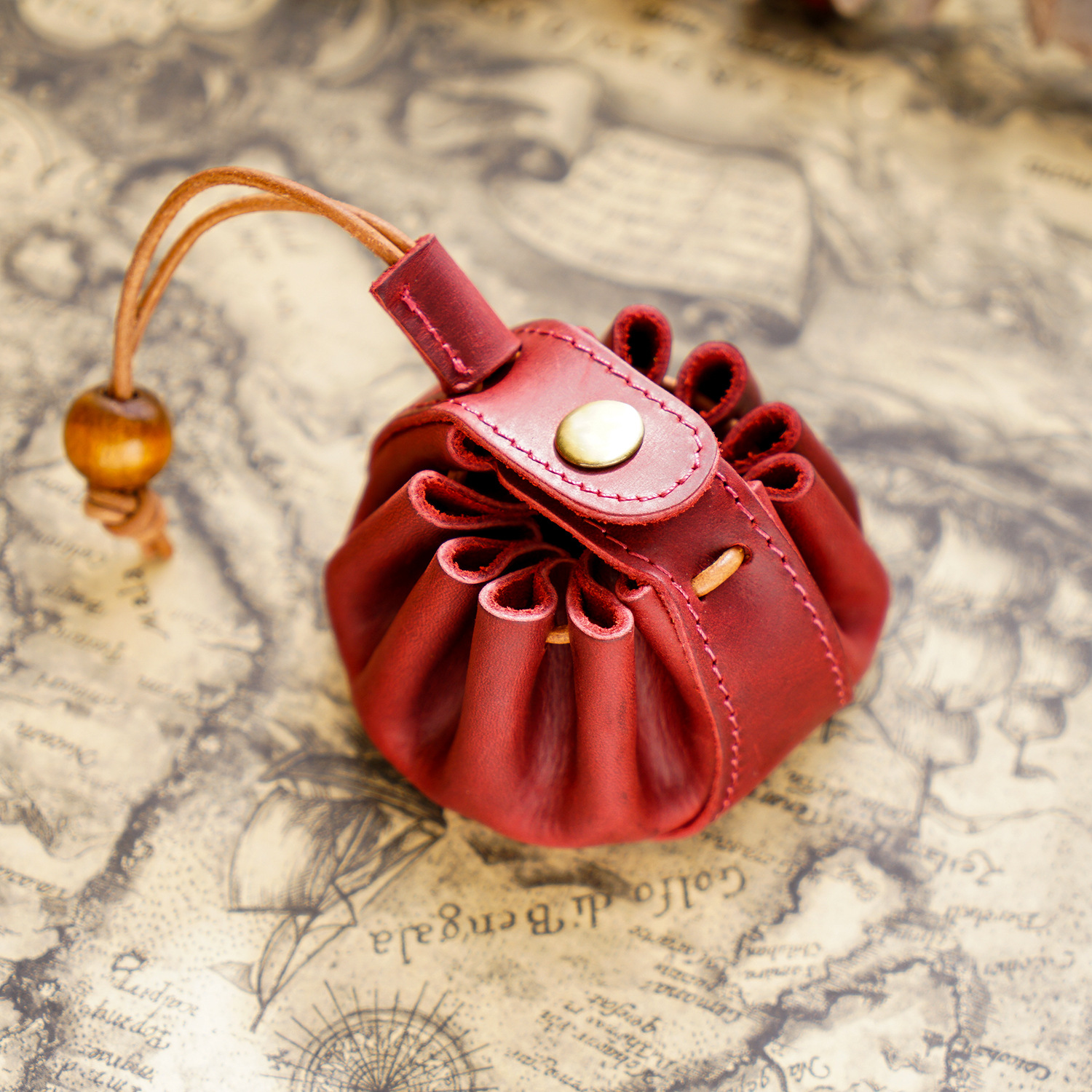 Handmade cowhide coin purse