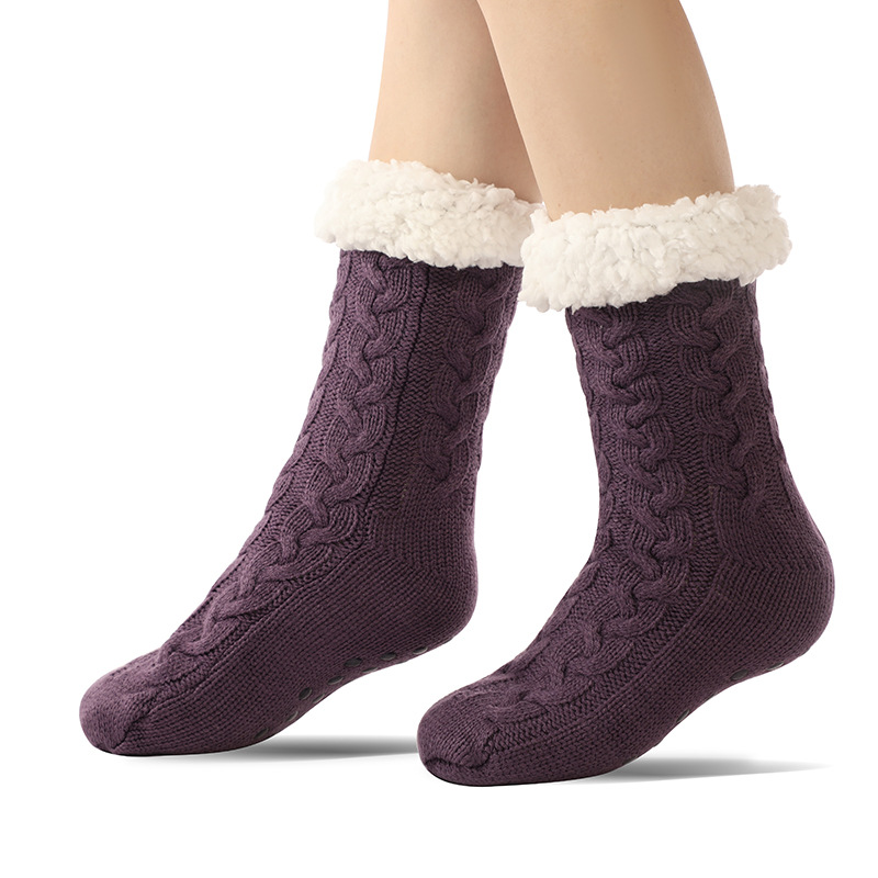 🔥Early Christmas SALE🔥Ultra-thick Cashmere Slipper Home Socks-Solid color