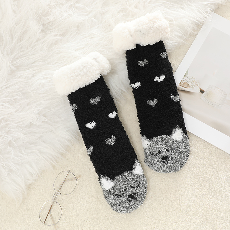 🔥Early Christmas SALE🔥Ultra-thick Cashmere Slipper Home Socks-Love Dots