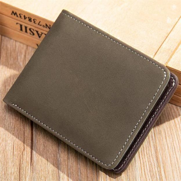 Men's Leather Contrast Design Folded Wallet