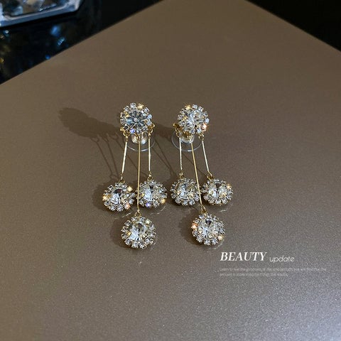 New Year Promotion 49% OFF-Zircon Round Petal Earrings