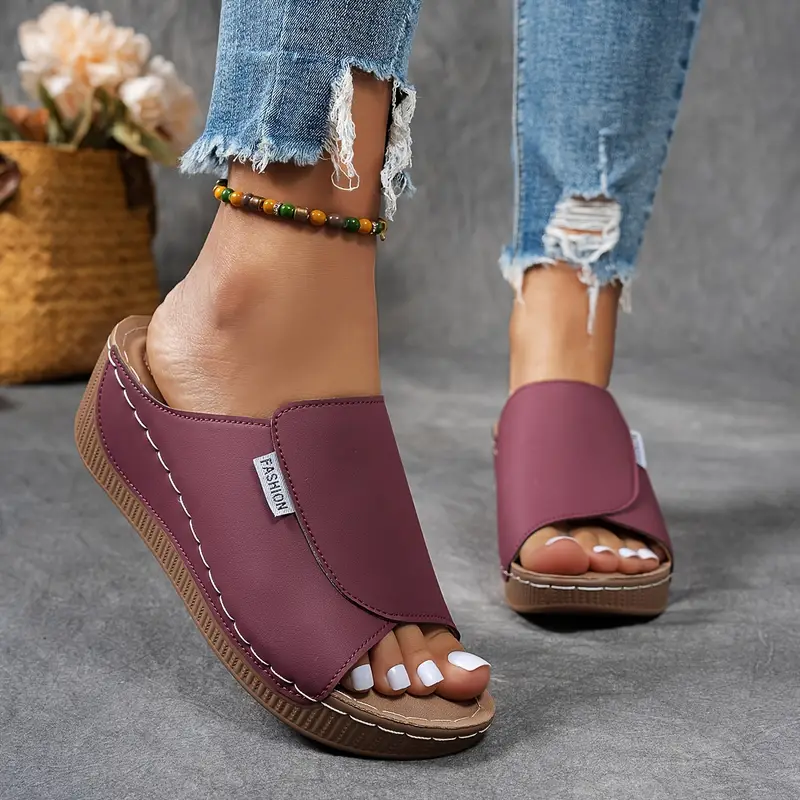 🔥HOT SALE -50% OFF🔥 Comfortable Arch Support Slides - Women's Solid Color Sandals - Breathable