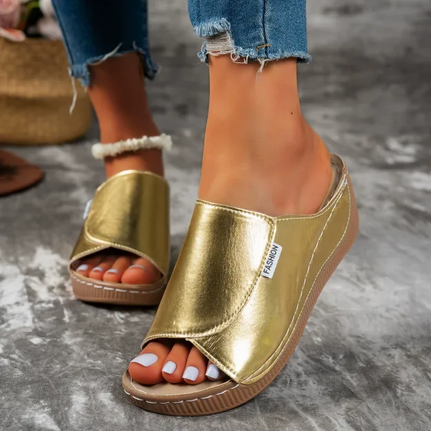 🔥HOT SALE -50% OFF🔥 Comfortable Arch Support Slides - Women's Solid Color Sandals - Breathable