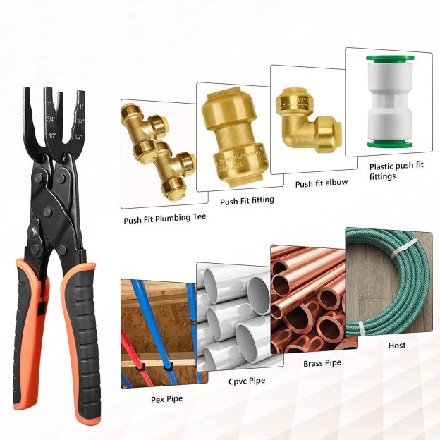 🔧 Push Fit Disconnect Tong Tool-1/2" • 3/4" • 1" Multi-Size Plumbing Disconnect Pliers