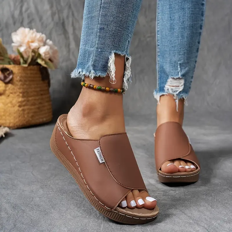 🔥HOT SALE -50% OFF🔥 Comfortable Arch Support Slides - Women's Solid Color Sandals - Breathable