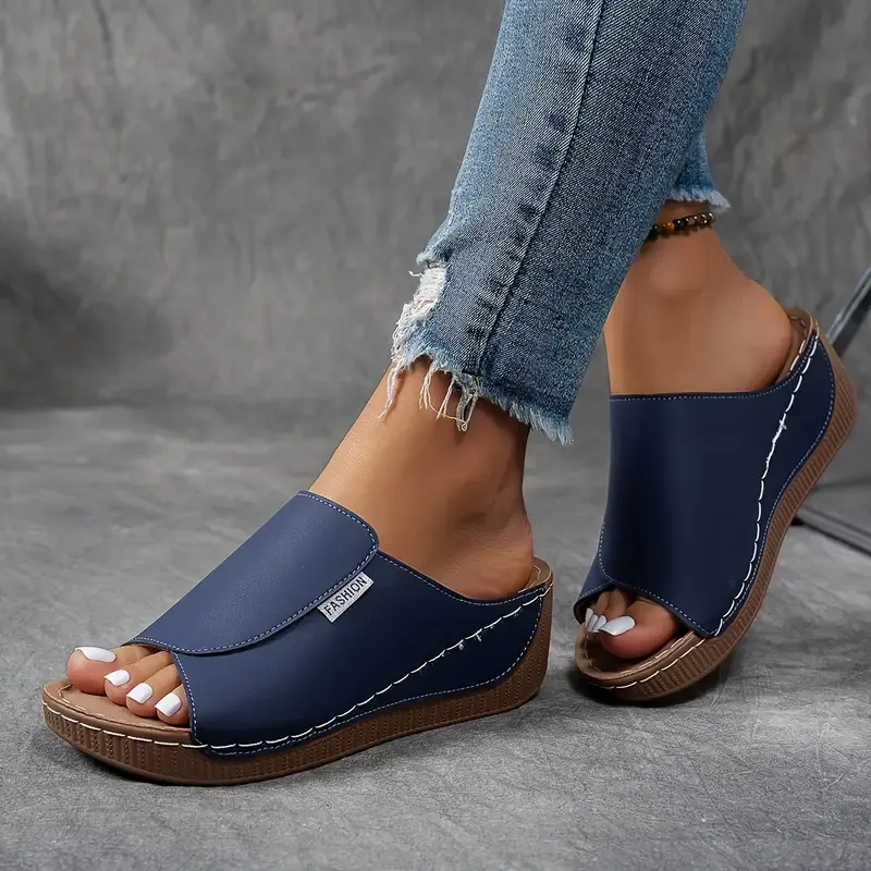 🔥HOT SALE -50% OFF🔥 Comfortable Arch Support Slides - Women's Solid Color Sandals - Breathable