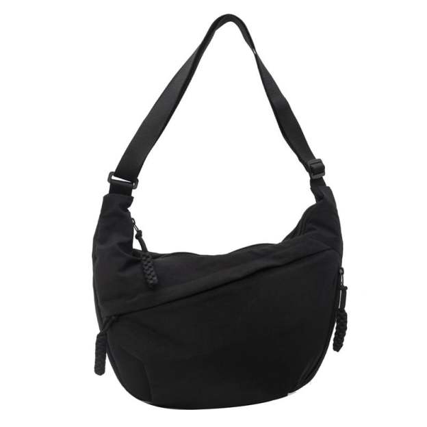 Women's Fashion Plain Color Nylon Crossbody Bag