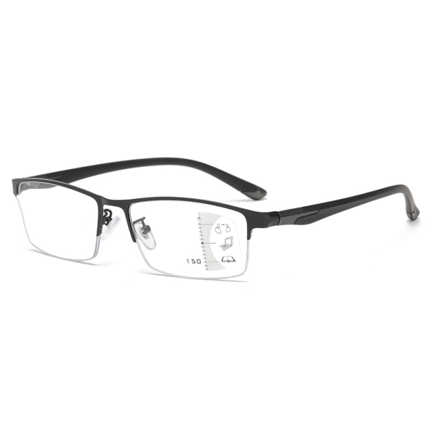 METAL ULTRA-LIGHT HALF-FRAME PHOTOCHROMIC MULTIFOCAL GLASSES