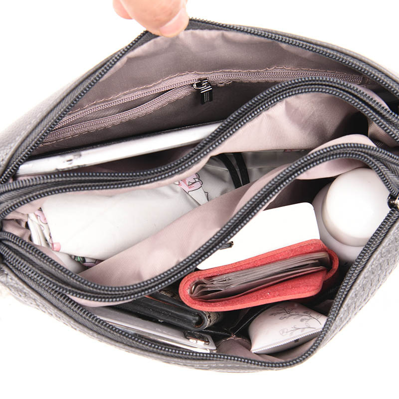 Crocodile Pattern Multi-layer Soft Leather Bag