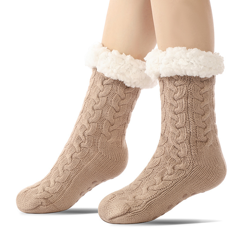 🔥Early Christmas SALE🔥Ultra-thick Cashmere Slipper Home Socks-Solid color