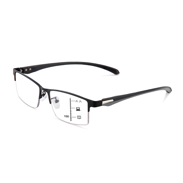 TITANIUM MULTI-FOCUS READING GLASSES PHOTOCHROMIC PROGRESSIVE DOUBLE LIGHT ANTI-BLUE LIGHT