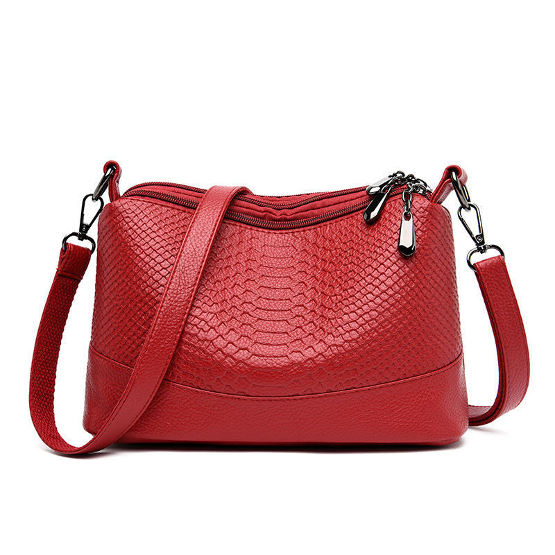 Crocodile Pattern Multi-layer Soft Leather Bag