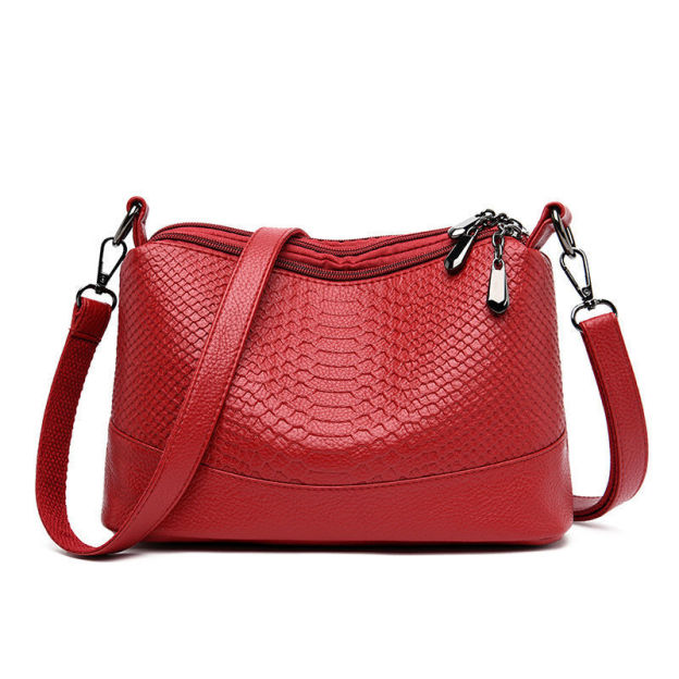 Crocodile Pattern Multi-layer Soft Leather Bag