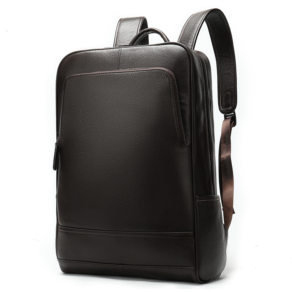 15.6 Inch Computer Bag Tree Paste Leather Top Layer Leather Backpack
