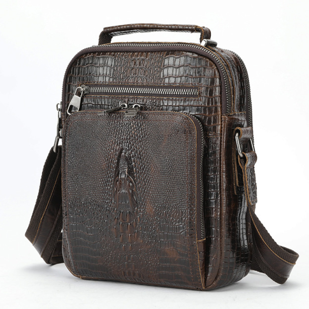 Men's Bag Multi Functional Cowhide Leather Crossbody Bag