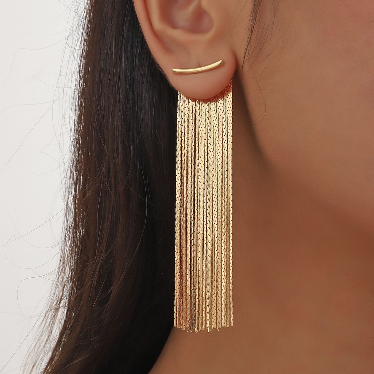 Stylish Metal Tassel Earrings