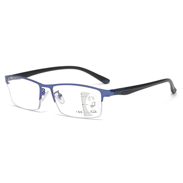 METAL ULTRA-LIGHT HALF-FRAME PHOTOCHROMIC MULTIFOCAL GLASSES