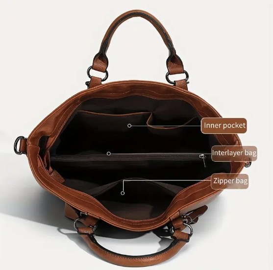 Stylish Women's Leather Shoulder Tote – Work & Daily Use-Free Shipping