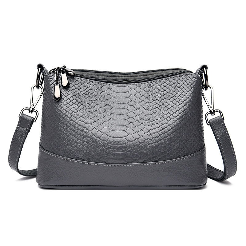 Crocodile Pattern Multi-layer Soft Leather Bag