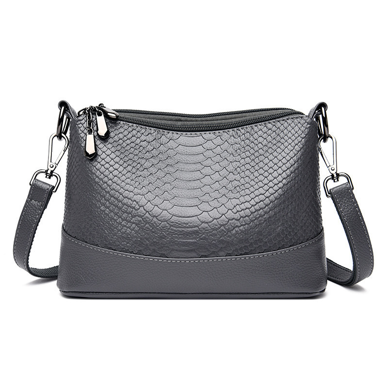Crocodile Pattern Multi-layer Soft Leather Bag