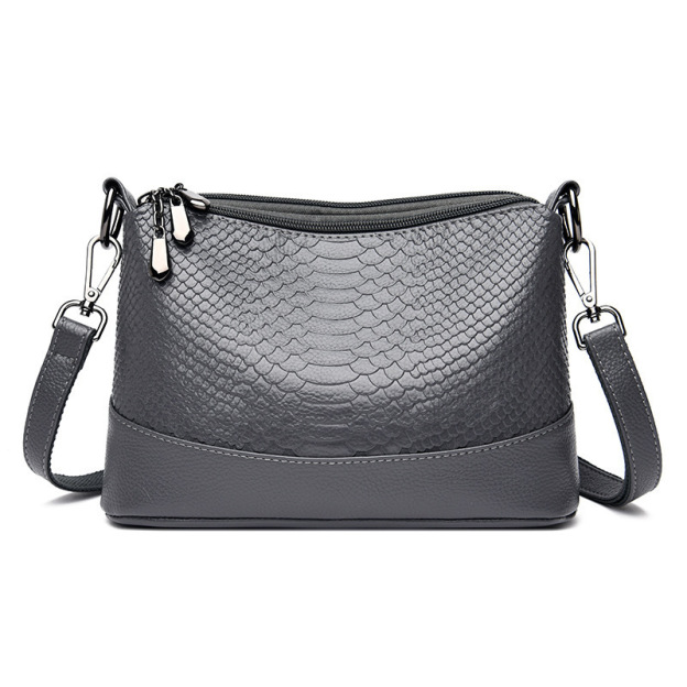 Crocodile Pattern Multi-layer Soft Leather Bag
