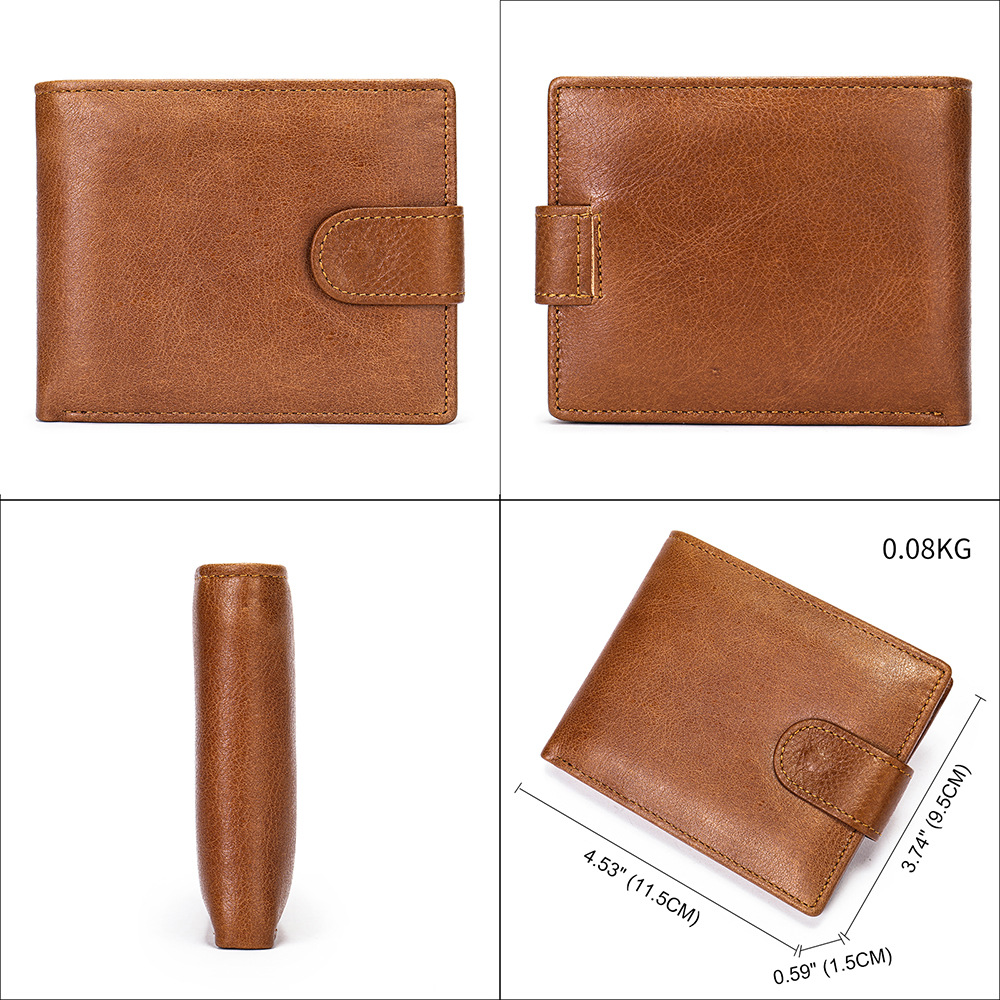 Men's Casual Retro Large Capacity Leather Wallets