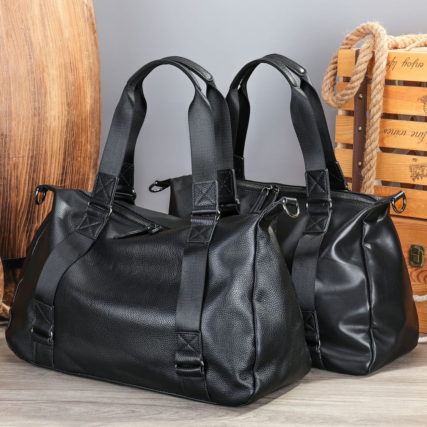 Men's Leather Travel Large Capacity Luggage Bag