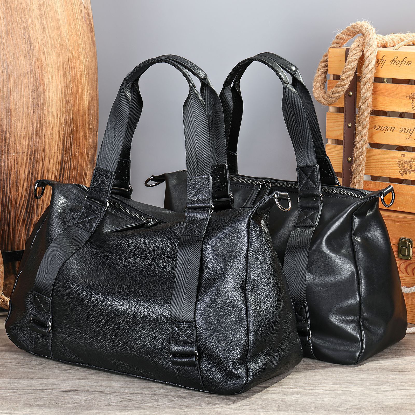 Men's Leather Travel Large Capacity Luggage Bag