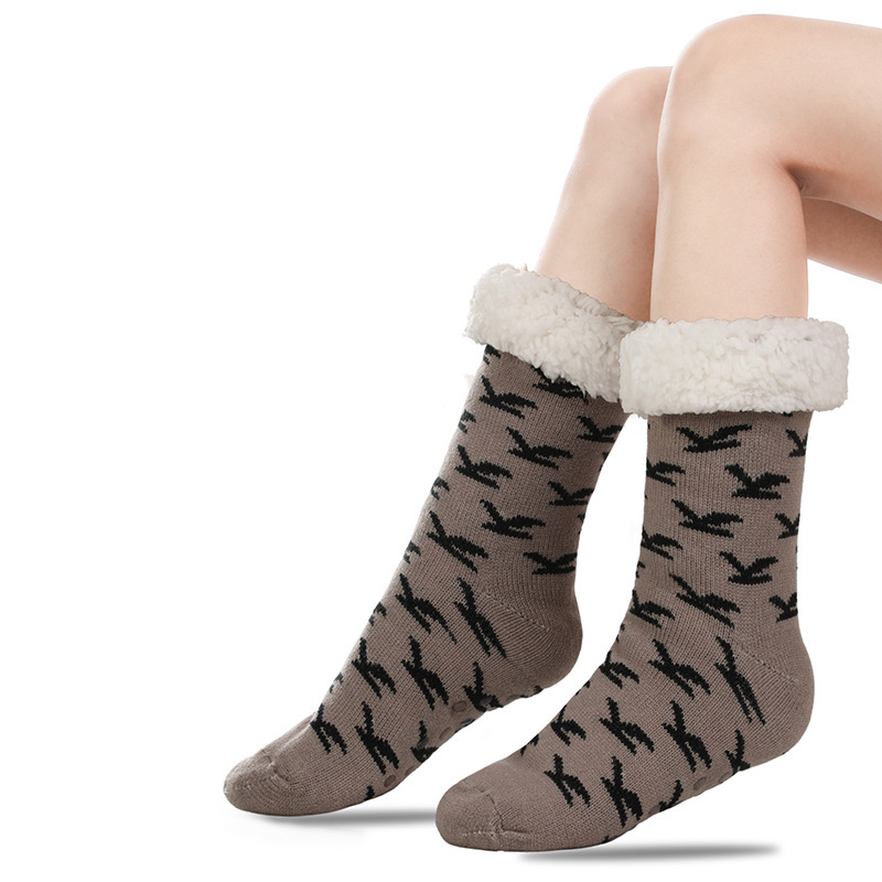 🔥Early Christmas SALE🔥Ultra-thick Cashmere Slipper Home Socks-Seagull