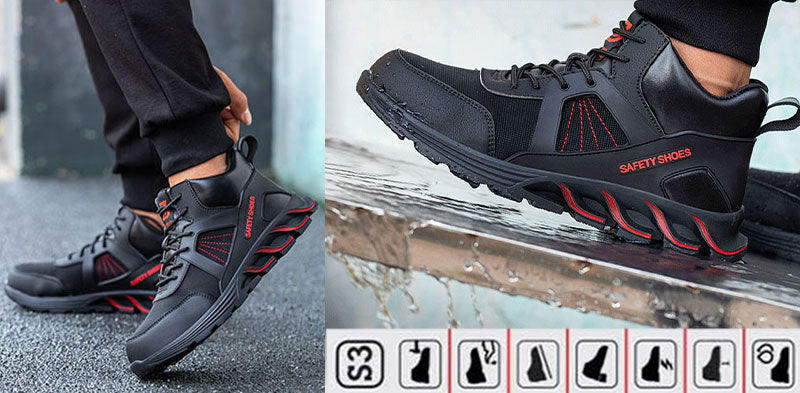 Safety Work Boots For Men Steel Toe Boots Hydra Red